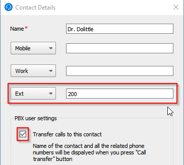 Contact settings
