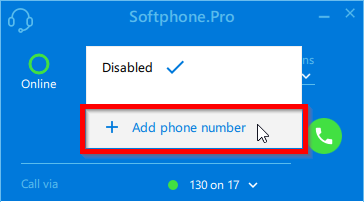 Add phone number for call forwarding
