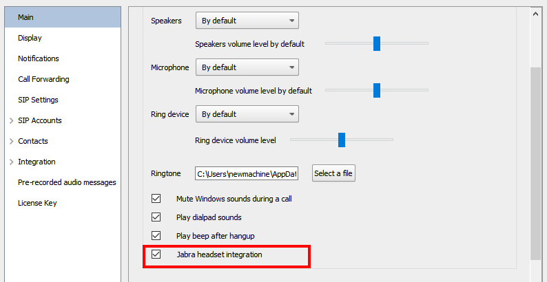 Jabra headset integration