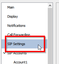 SIP settings