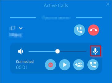 Mute microphone in Active Calls Window