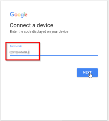 Copy Google Contacts auth code and click Next button